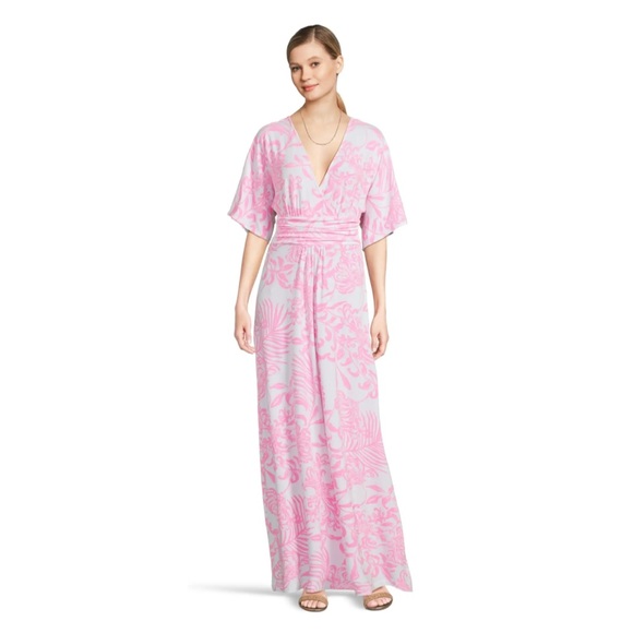 NWT: Lilly Pulitzer Parigi Maxi Dress, Rousseau Pink Glisten In The Sun, Large - Picture 4 of 7